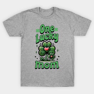 One Lucky Mom Shamrocks T-Shirt